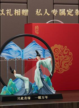 祇此青绿仕女流沙画画摆