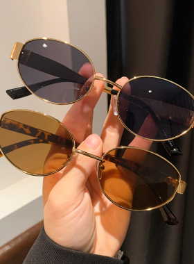 老钱风大框防紫外线太阳眼镜女款