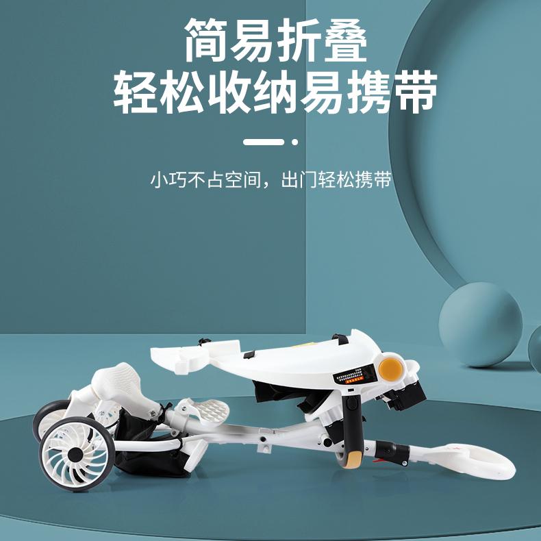 溜娃神器手推车轻便折叠儿童遛娃车高景观简易可坐躺宝宝婴儿推车 - 图0