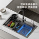 Kitchen sink large single slot rice grain 5MM thickened 304 stainless steel sink household dish sink vegetable sink