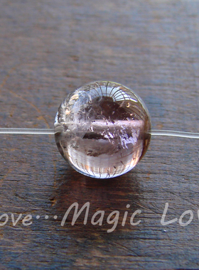 【Magic Love】天然近玻璃体粉紫渐变色碧玺10mm大圆珠单珠◎特价
