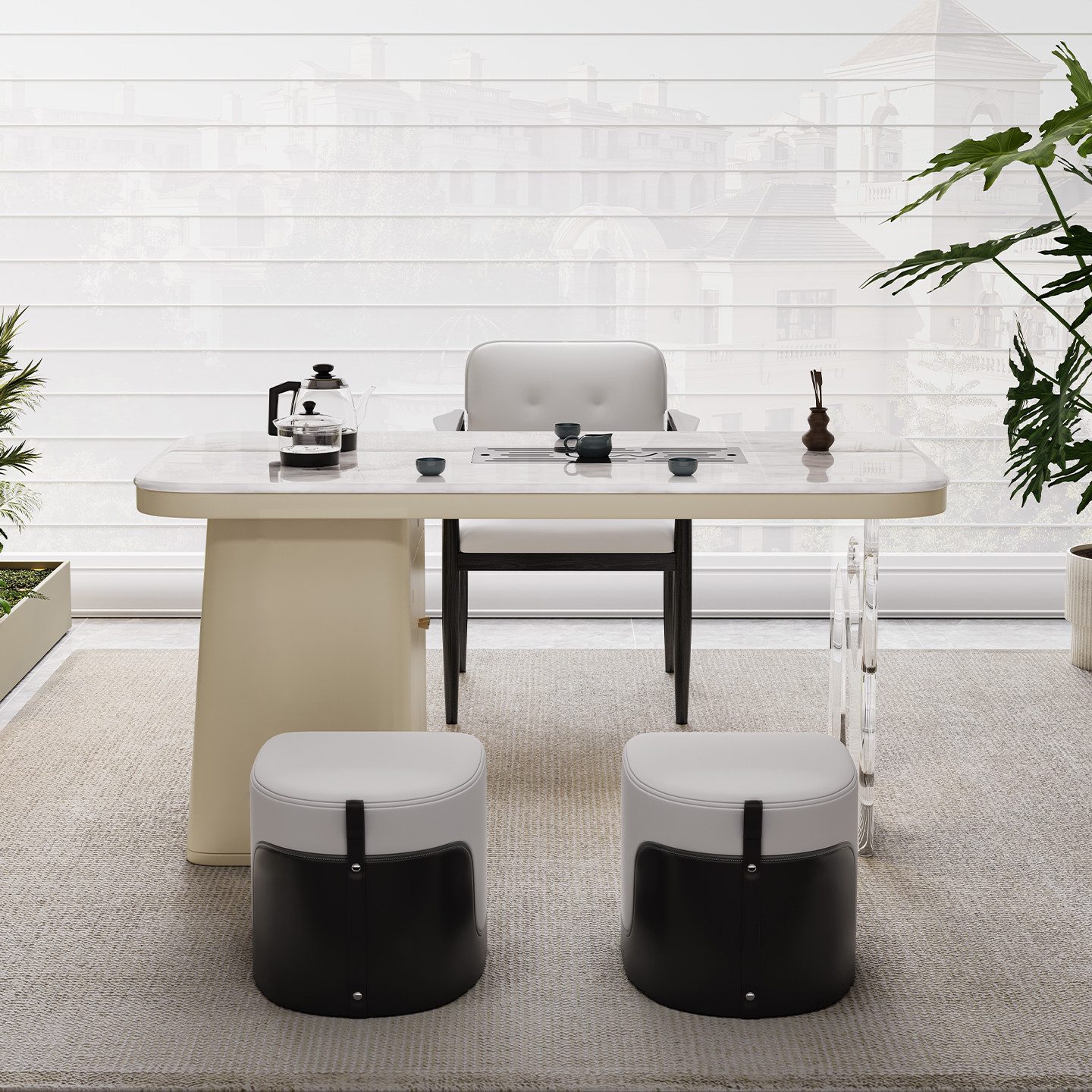 天然轻奢超晶石茶桌椅组合新款阳台高端岩板茶台现代高级感泡茶桌,淘宝优惠券,粉丝福利购,淘宝优惠卷