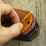 Кожаный маленький картхолдер, комплект, круглый чехол для проездного, «сделай сам»