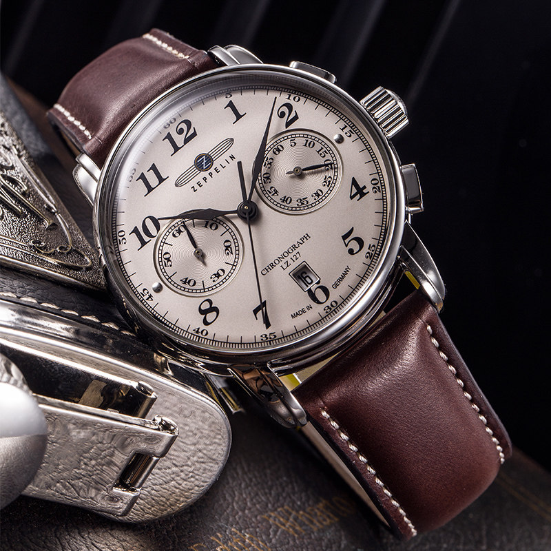 齐博林德国进口名表男士休闲复古手表男石英表真皮带防水商务腕表