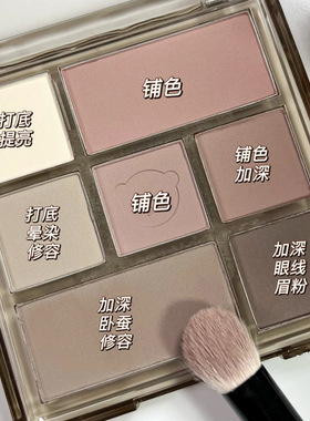 MUGELEEN七色哑光眼影盘低饱和大地色高颜值金华彩妆多功能眼影盘