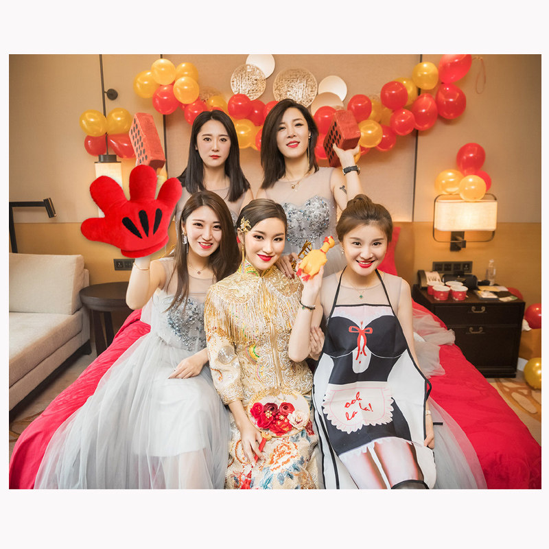 指东看西团结游戏道具结婚接亲堵门整蛊新郎伴郎大拇指红色大手套,淘宝优惠券,粉丝福利购,淘宝优惠卷