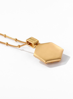 Classic岁月经典线创意六边形欧美项链