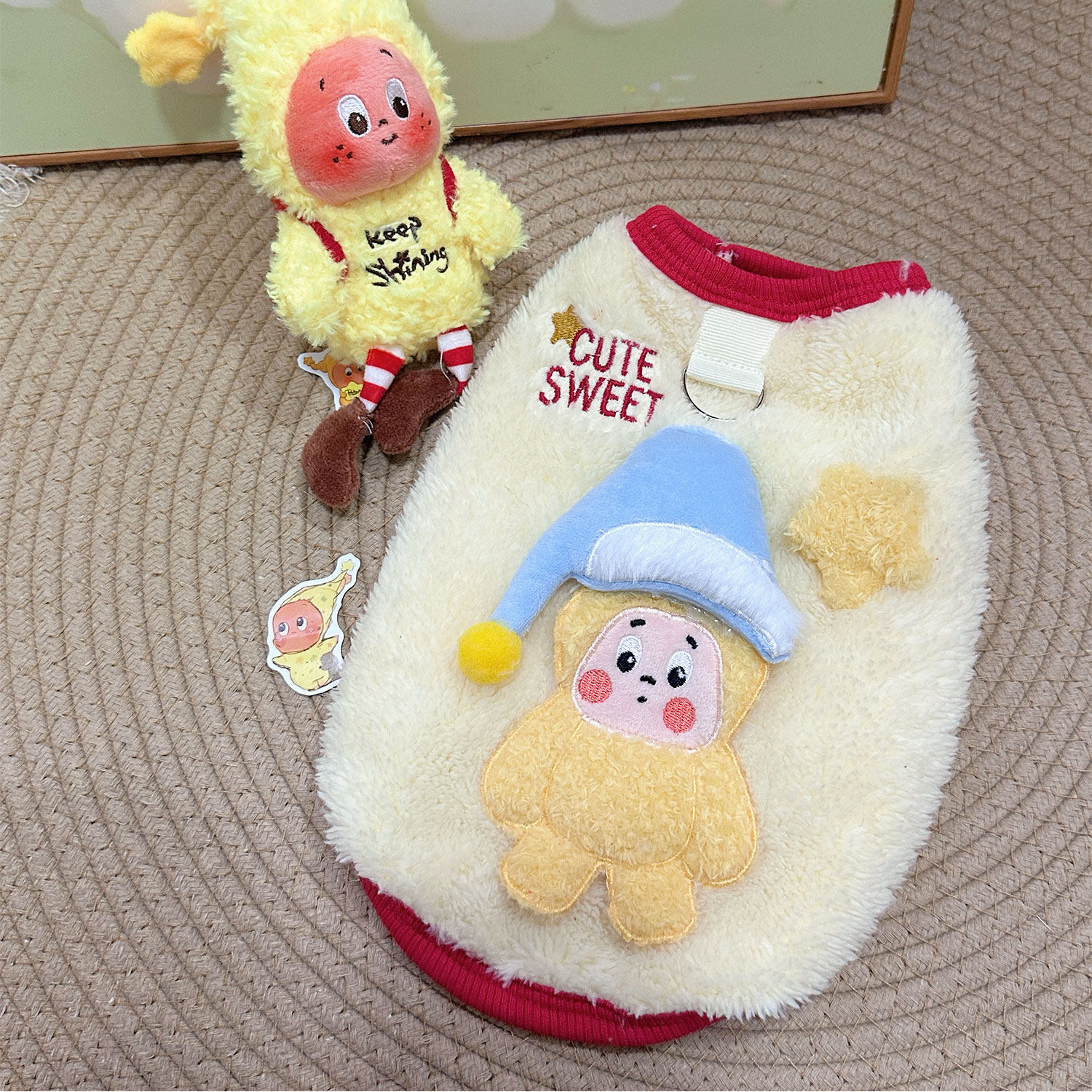 狗狗衣服秋冬新款加绒可爱蓝帽星星人公仔泰迪比熊猫咪小型犬服装,淘宝优惠券,粉丝福利购,淘宝优惠卷