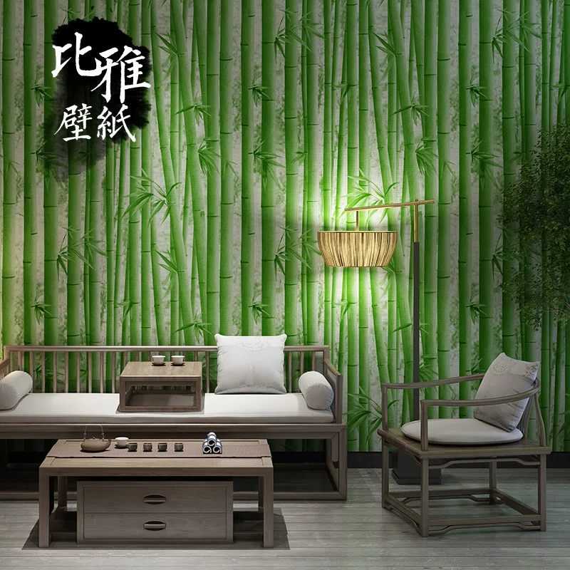 Китайские антикварные обои в стиле ретро, чаная Zen-комната, фоновая стена с бамбуковым рисунком, бамбуковая стена, древний стиль, магазин декор, китайский стиль