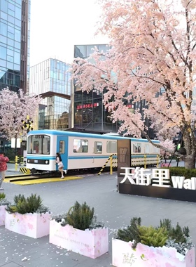 定制复古蓝仿真火车头装饰摆件