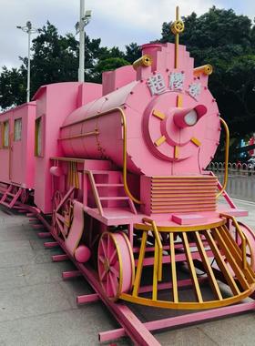 樱花列车火车头摄影道具