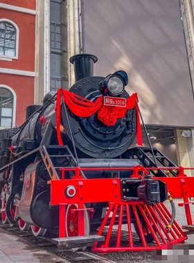 复古火车头模型装饰摆件