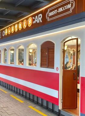 网红复古港式电车餐厅卡丁车