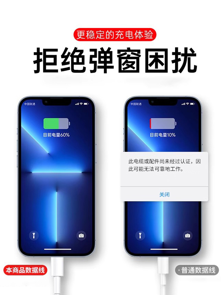 适用苹果数据线14快充13pro max数据线USB原适用iPhone充电线套装12器20w闪充PD加长8plus平板11单头xr冲电6s