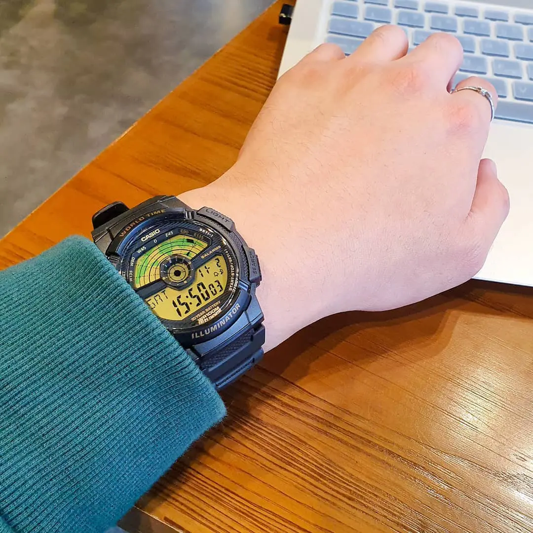 【深度防水】卡西欧CASIO 电子表电力十年学生手表男AE-1000W-1A - 图1