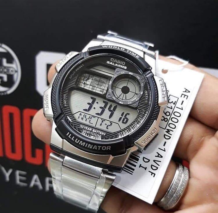 【深度防水】卡西欧CASIO 电子表电力十年学生手表男AE-1000W-1A - 图2