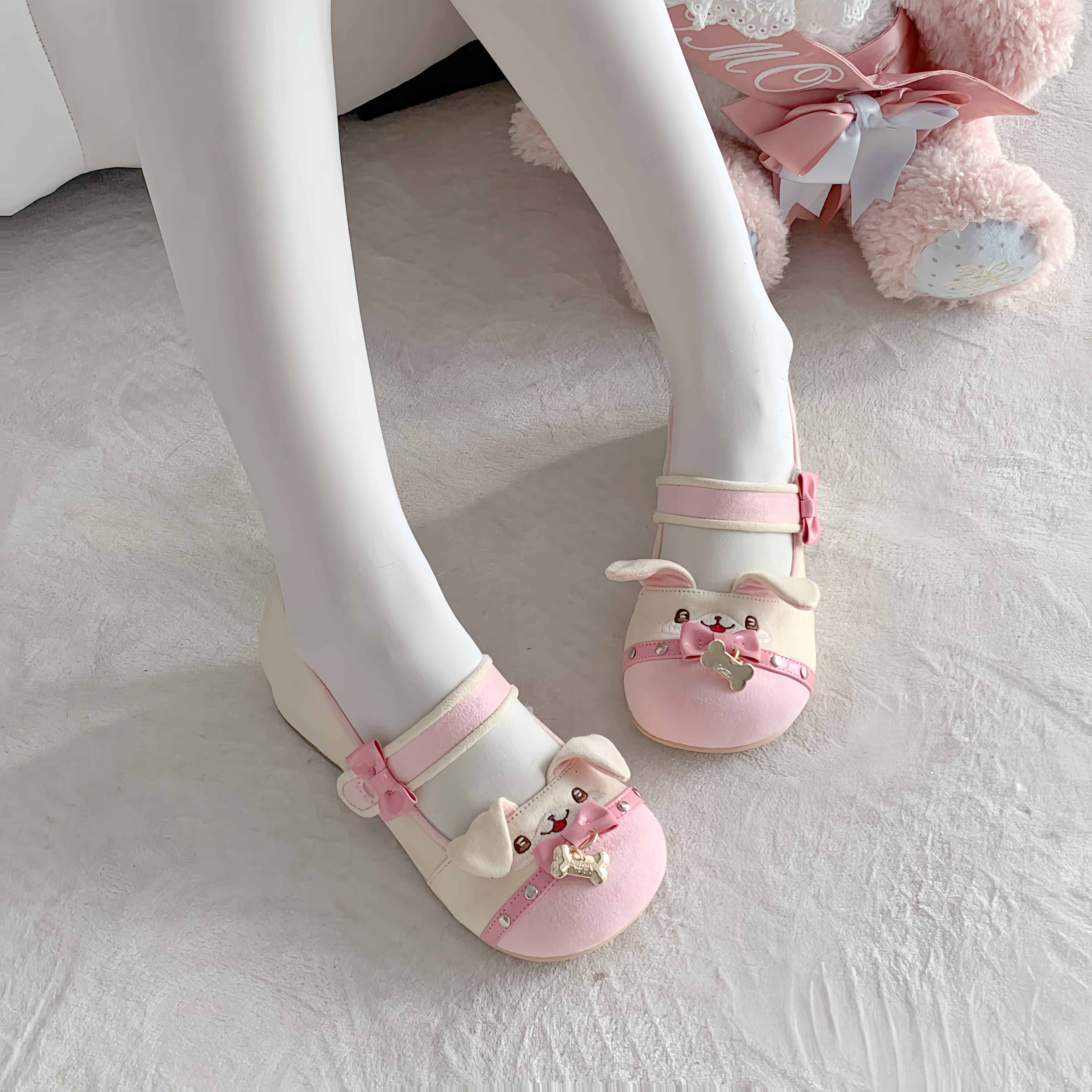 全款预【puppy小狗】原创绒面刺绣甜美可爱lolita低跟单鞋,淘宝优惠券,粉丝福利购,淘宝优惠卷