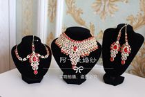 (Rented) Three sets of Aichi Man Muslim India Wind Girls Three Chain Brides Head Adorned Brood Jewellery