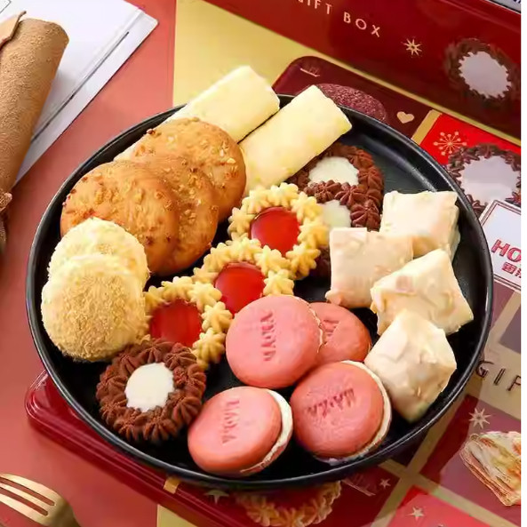 2026新品年货宏亚嘉莉朵什锦礼盒608g曲奇蛋卷综合饼干糕点心礼品,淘宝优惠券,粉丝福利购,淘宝优惠卷