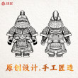 琢匠背嵬军桌面摆件兵人甲胄磁吸手把件铜手办金属人仔模型小玩具