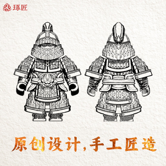 琢匠背嵬军桌面摆件兵人甲胄磁吸手把件铜手办金属人仔模型小玩具