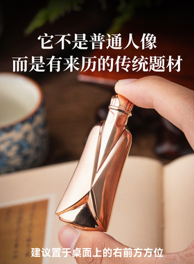 琢匠定制丨翁仲手把件解压摆件全银定制丨发货时间30天左右