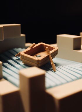 我的世界瓶中船药剂瓶3d打印可动漂浮小船桌面摆件