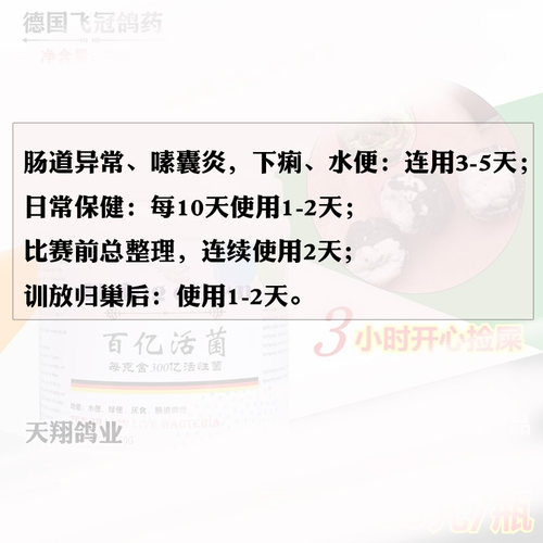 飞冠鸽大全百亿活菌500g信鸽子鸟嗉囊炎下痢水便信鸽肠道益生活菌 - 图0