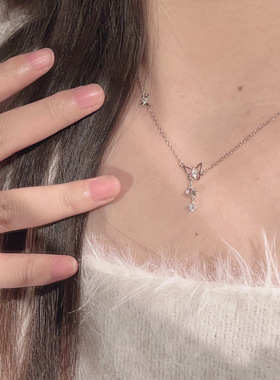 楚噢CHUO纯银S925琉璃蝴蝶项链女