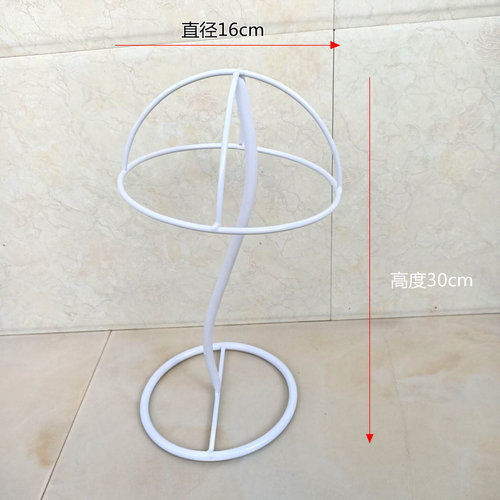铁艺帽托帽架挂展示架落地式立体定型内撑头盔安全铁架升降方管架 - 图1