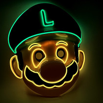 Creative EL Luminous Mask Super Malio Cartoon Photo Childrens Festival Full Face Geek School Performance Party Props