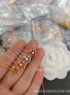 小香风纯银coco菱格纹项链女CNC精雕水冰月灵动锁骨链厂家直销