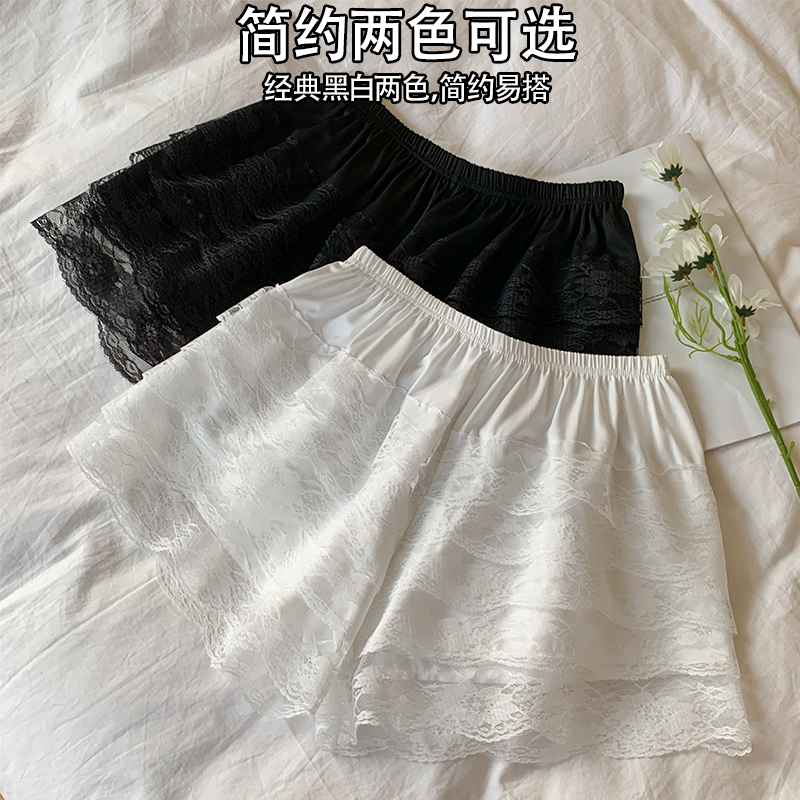 夏季女士短裤JK安全裤宽松蕾丝防走光薄款花边打底居家保险裤新款