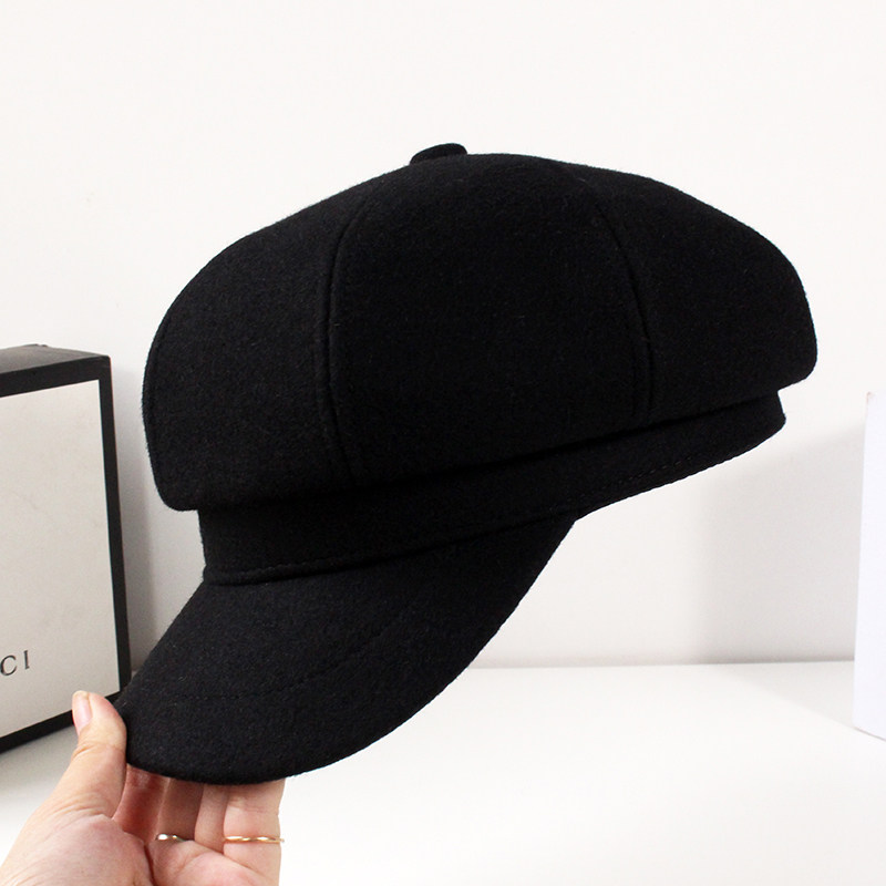 毛呢八角帽显脸小贝雷帽女秋冬大头围帽子女款2025新款复古报童帽,淘宝优惠券,粉丝福利购,淘宝优惠卷