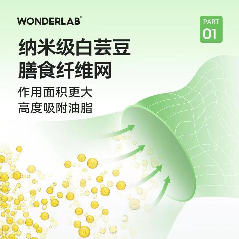 万益蓝WonderLab白芸豆膳食纤维粉油腻救星小绿条益生元固体饮料-图2