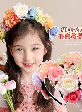 儿童发箍新款仿簪汉服花环发饰女
