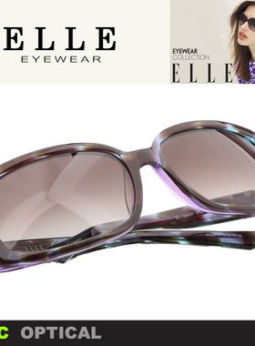 ELLE 时尚复古透明板材腿太阳眼镜框墨镜女款镜架El18957