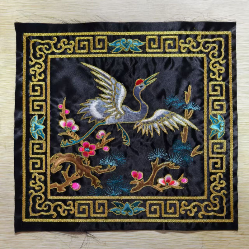 戏曲服装男清朝芝麻官武官前后补子服装配件国风刺绣配件绣片全套 - 图2