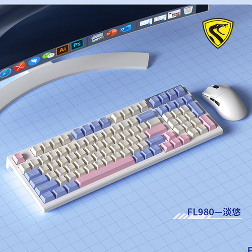 FL腹灵正刻双色PBT键帽原厂高度PBT材质耐磨耐打油64/68/75/87 - 图3