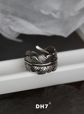 DH7设计感印第安羽毛戒指