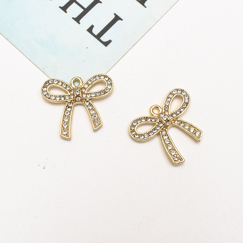 新款蝴蝶结钻石吊坠手链女钥匙扣diy挂件 合金挂镀饰品配件现货,淘宝优惠券,粉丝福利购,淘宝优惠卷