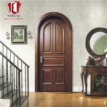 2020 indoor door manufacturer direct Mediterranean solid wood door arched door arched door arched baking lacquered door custom bedroom door suit
