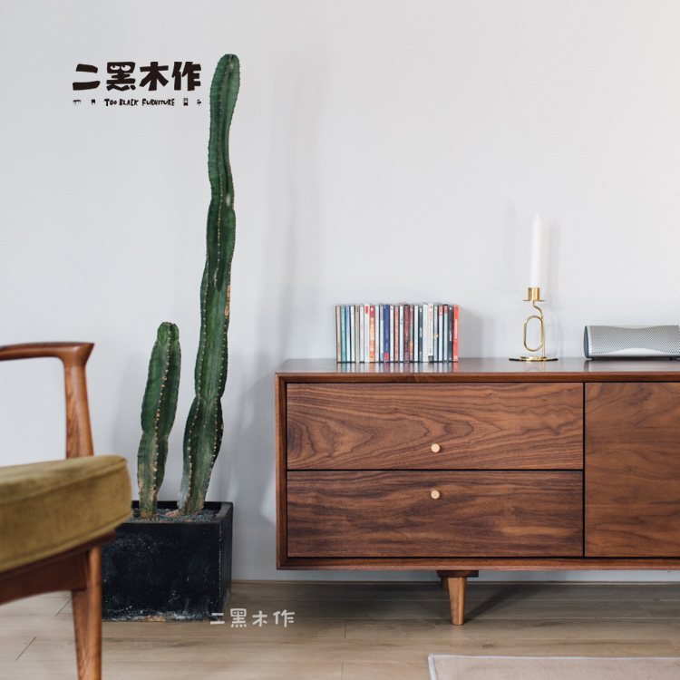 二黑木作 視聽櫃 北歐日式實木電視櫃現代簡約客廳電視機櫃影音櫃