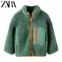 ZARA autumn winter new baby toddler roll side grip suede jacket 5644590500