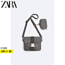 ZARA discount season mens bag grey with zero money bag Mini nylon skew satchel 3608220802