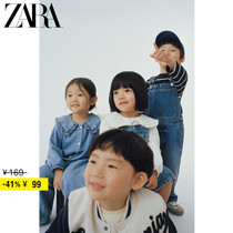 ZARA Discount Season Baby Girl Baby Toddler Label Decorative Denim Back Belt Pants 3338057427