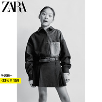 ZARA Discount Season Children Dress Girl Parquet Denim Effect Shirt 8837657200