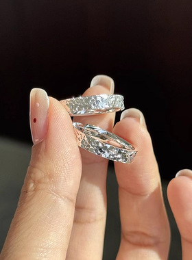 足银S999通体实心碎冰冰手镯女简约高级感满天星手环重工厚版手环