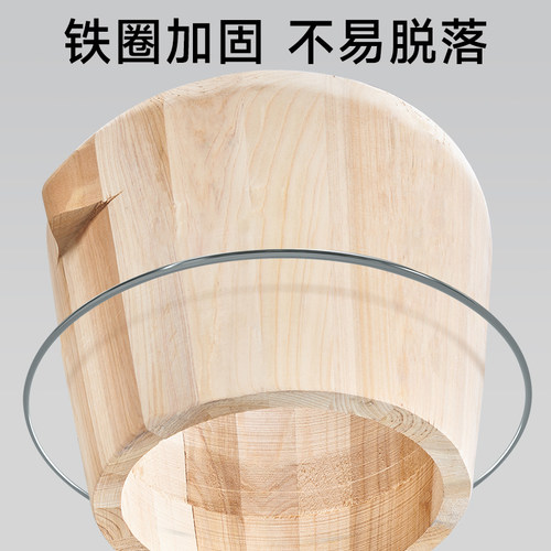 蒸尚美木制蒸米饭饭桶厨房家用杉木大小木桶蒸笼竹制蒸格蒸饭木桶 - 图2