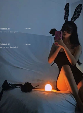 性感兔耳朵蕾丝一体式面罩发箍女